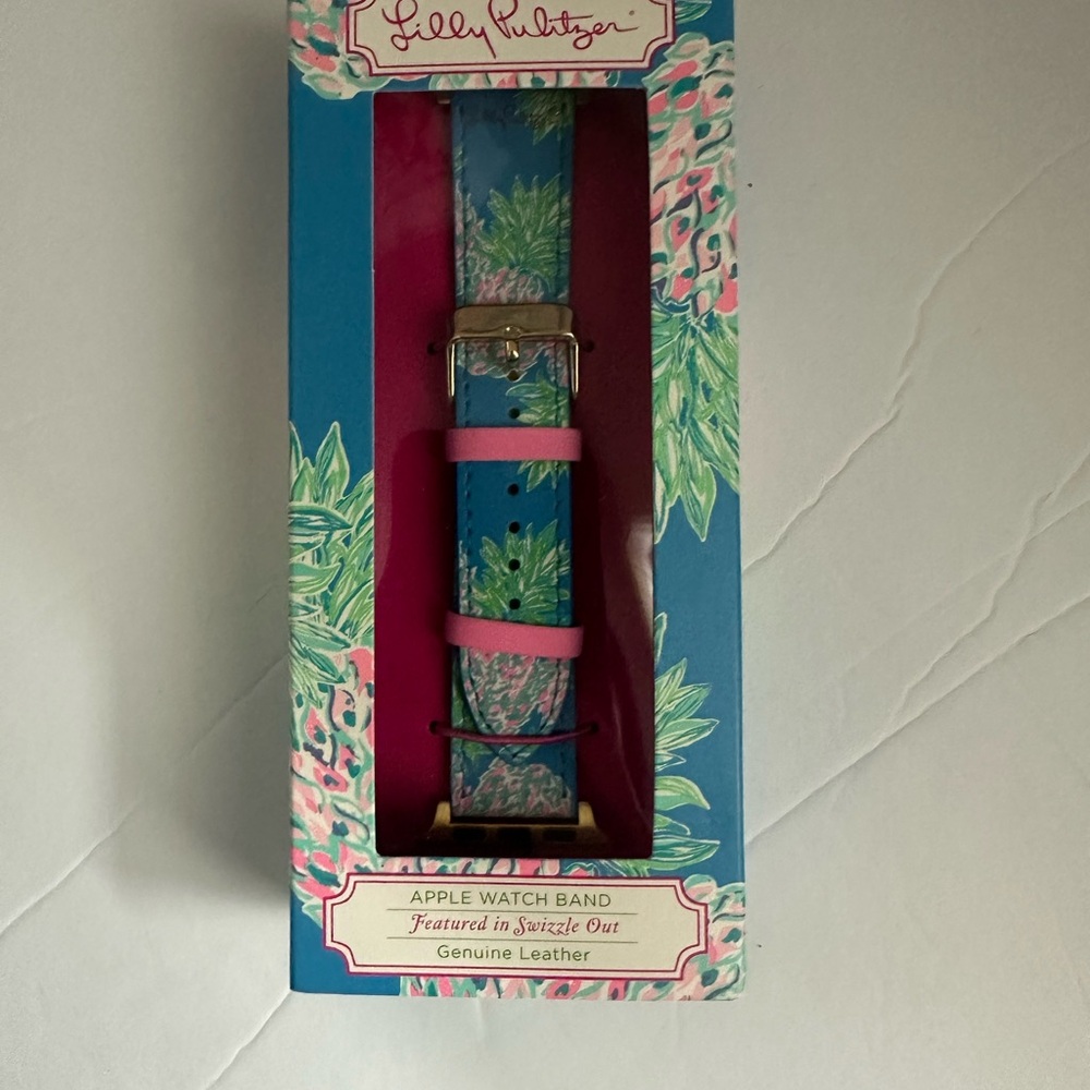Lilly Pulitzer Swizzle Out Apple Watch Band in Blue and Pink New